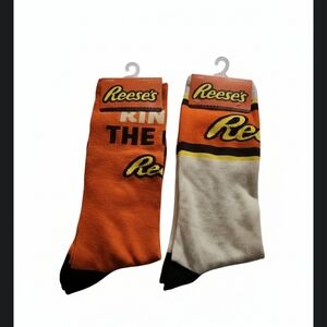 Reeses King Of The Cups Novelty  Crew Socks Size 6-12 Mens, 2 Pair